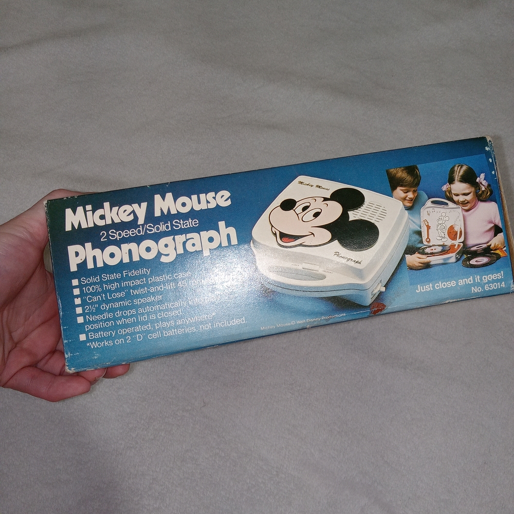 1970s VINTAGE WALT DISNEY'S MICKEY MOUSE PHONOGRAPH W/ ORIGINAL BOX UNTESTED - Picture 4 of 10